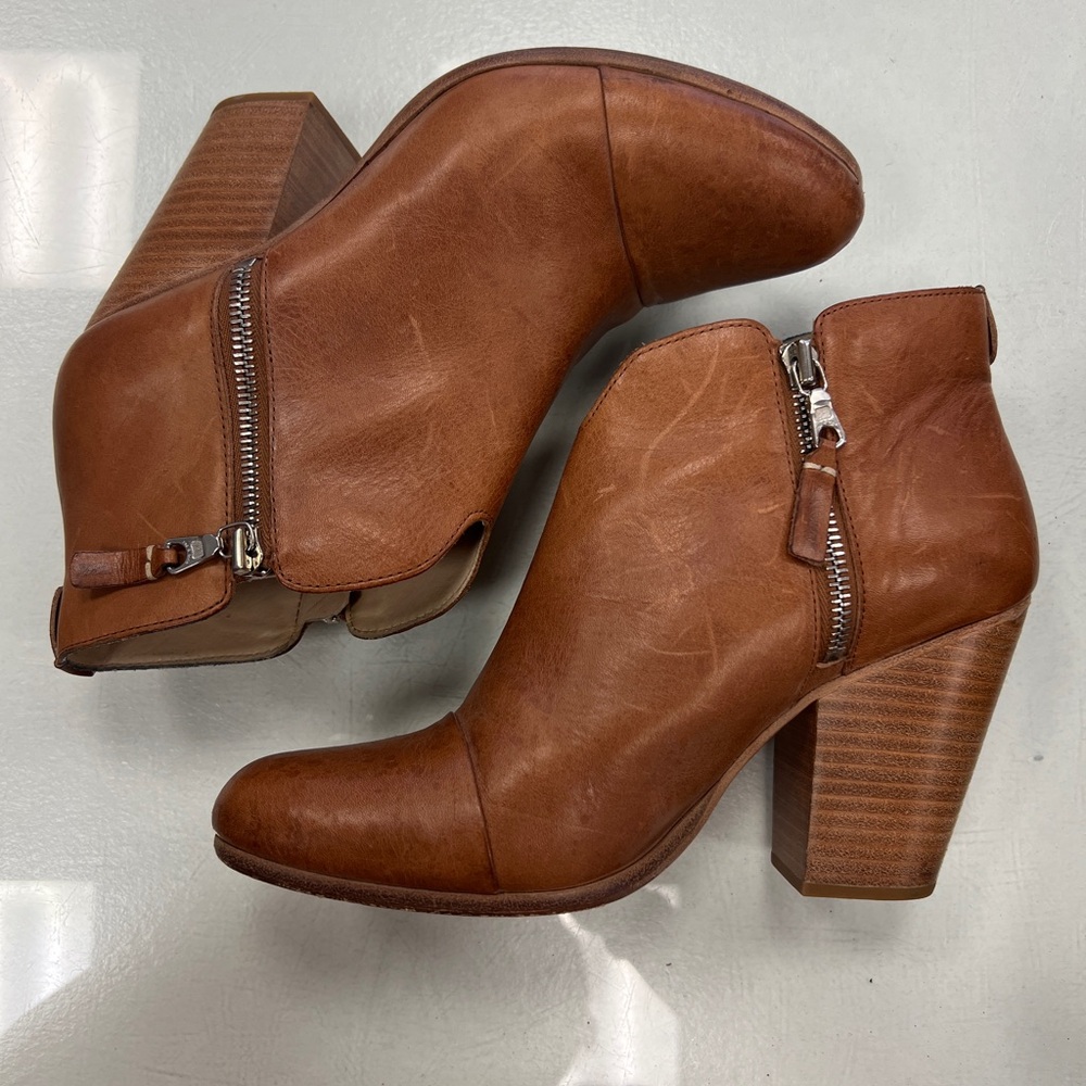 rag & bone Tan Leather Ankle Booties